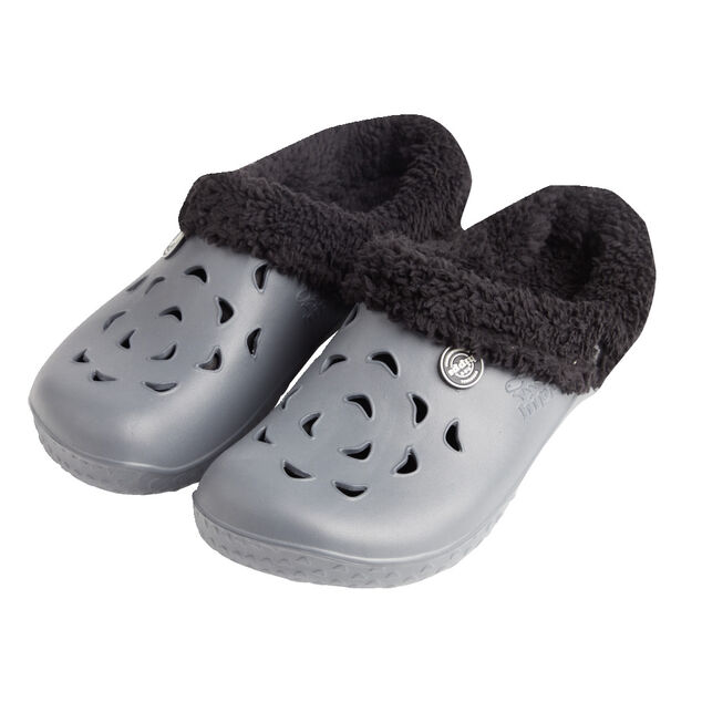 Sabots Hipps homme fourr&eacute;s gris et noirs 42/43