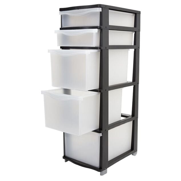 Tour de rangement 5 tiroirs L37xl26,8xH81,5cm