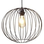 Luminaire à suspension filaire ronde métal noir Ø35cm