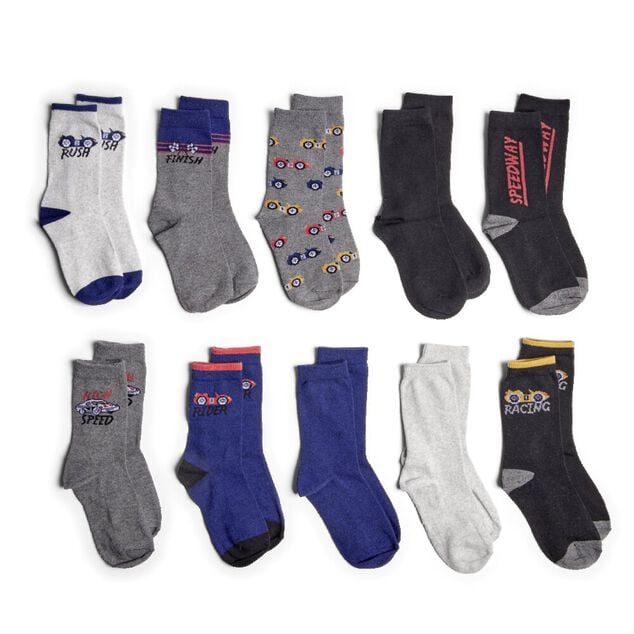 Lot de 10 paires de chaussettes pour enfant polycoton