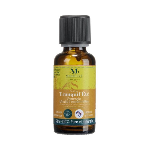 Huile essentielle synergie Mess&eacute;gu&eacute; Tranquil'&Eacute;t&eacute; citronnelle et eucalyptus 30ml