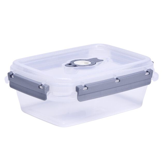 Bo&icirc;te alimentaire rectangulaire 900ml Fresh System plastique transparent et gris