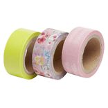 Ruban adh&eacute;sif x3 motif floral