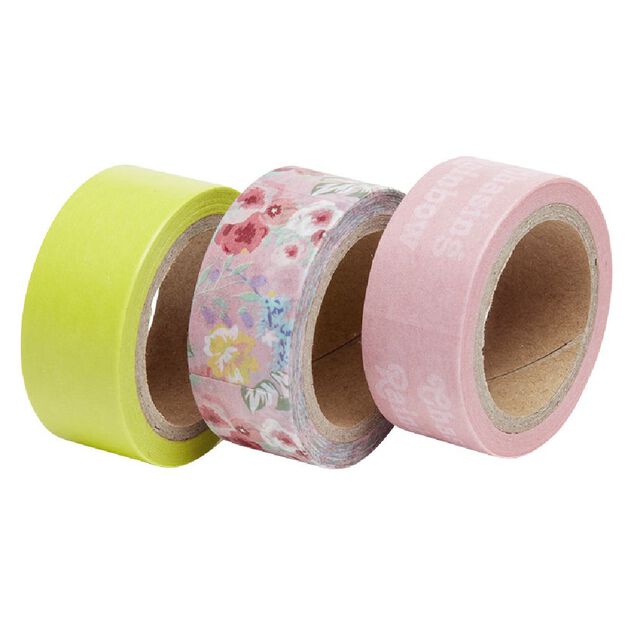 Ruban adh&eacute;sif x3 motif floral