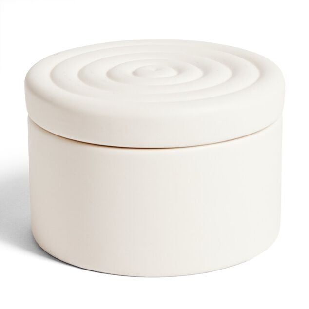 Bo&icirc;te ronde c&eacute;ramique blanc &Oslash;12cmxH8cm