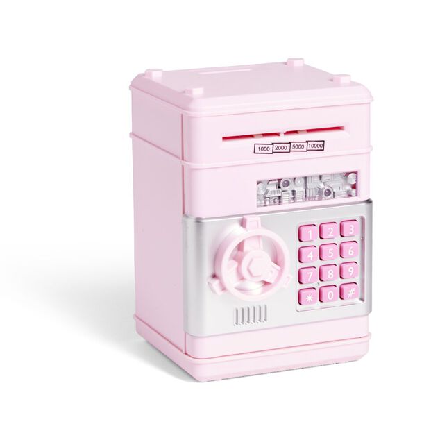 Tirelire coffre-fort 13,5x13,5xH19,5cm