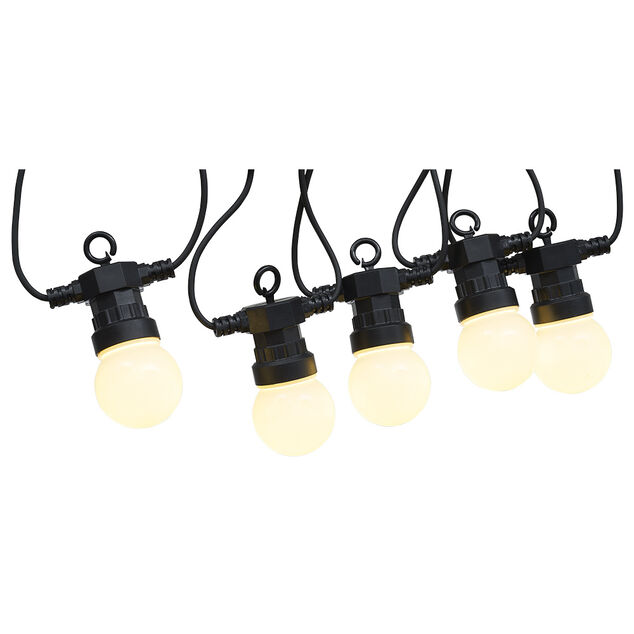 Guirlande guinguette 50 LED 10 boules blanches 6m