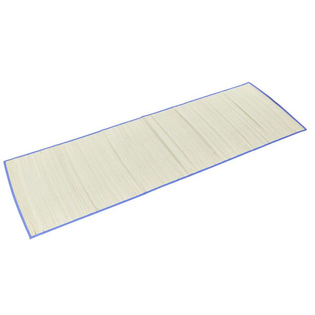 Natte de plage paille contour bleu 60x180cm