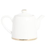 Th&eacute;i&egrave;re 1L fa&iuml;ence blanc et dor&eacute; &Oslash;12xH15xm