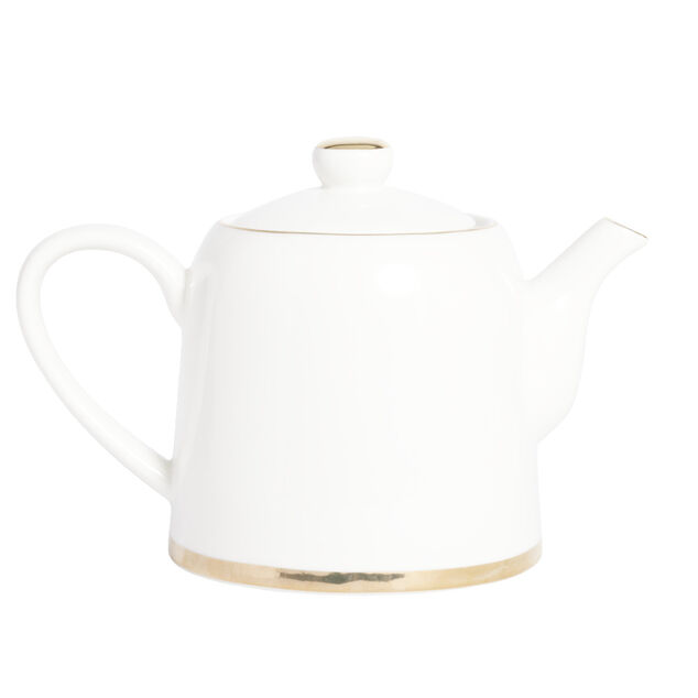 Th&eacute;i&egrave;re 1L fa&iuml;ence blanc et dor&eacute; &Oslash;12xH15xm