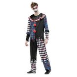 D&eacute;guisement adulte clown ensanglant&eacute; damier Halloween