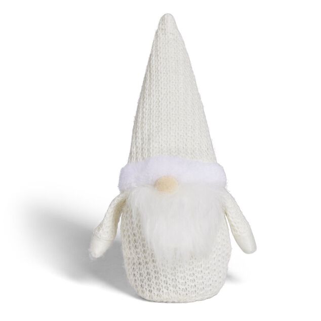 D&eacute;co &agrave; poser gnome blanc H25cm