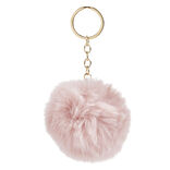 Porte-clé avec pompon doux et métal Ø8cm (3 modèles)