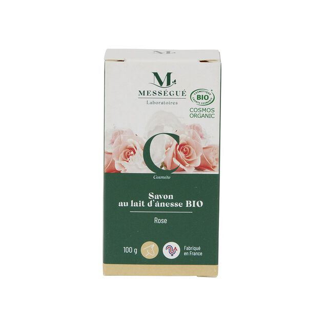 Savon au lait d'anesse bio Mességué senteur rose 100gr