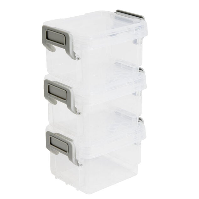 Lot de 8 bo&icirc;tes de rangement 3 tailles plastique transparent - 2 mod&egrave;les