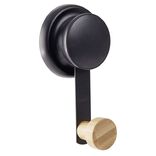 Crochet m&eacute;tal bambou noir et naturel 6x5x12cm