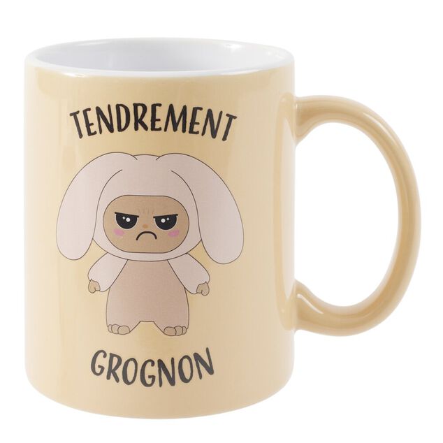 Mug c&eacute;ramique 30cl motif Gromimis Tendrement Grognon &Oslash;8xH9cm