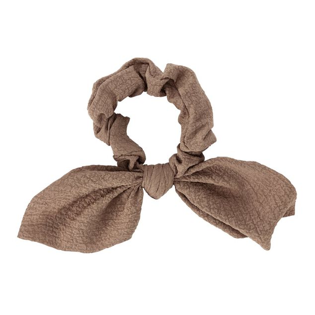 Chouchou en tissu avec noeud effet textuté Ø11xH37cm (2 modèles)