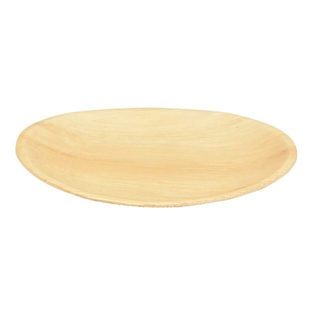 Lot de 6 assiettes rondes en feuille de palmier beige