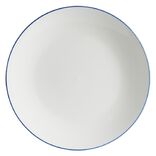 Assiette plate porcelaine blanc liseré bleu foncé Ø26,5cm