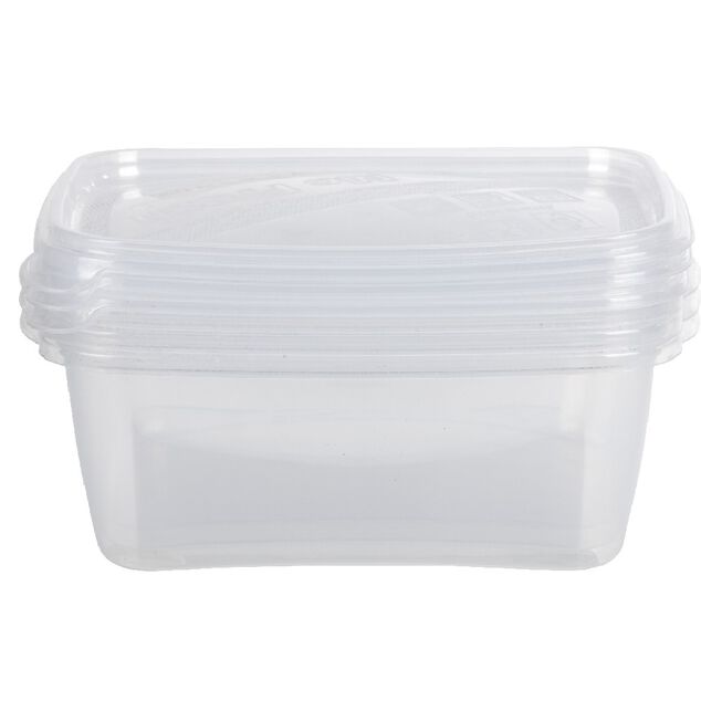 Bo&icirc;te alimentaire 1,2 L transparente x3