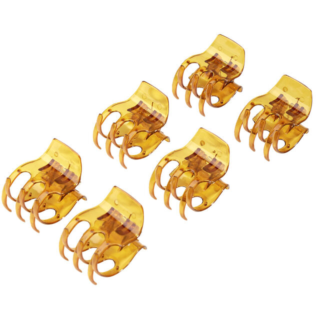 Pince à cheveux crabe x6 plastique L3,8cm (3 modèles)