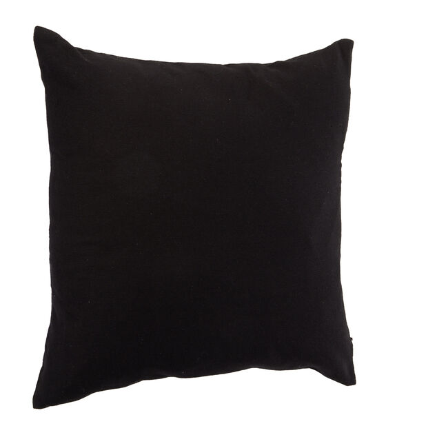 Housse de coussin carr&eacute; unie noir