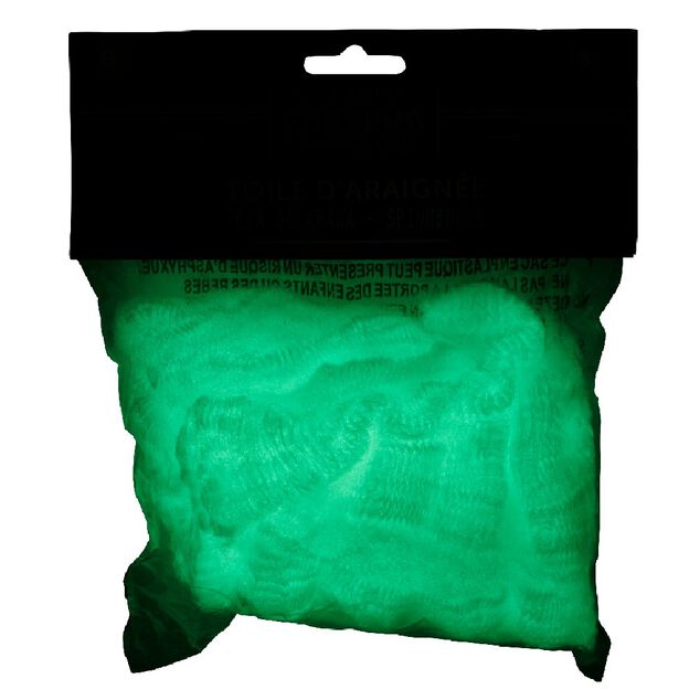 Toile d'araign&eacute;e blanche phosphorescente Halloween