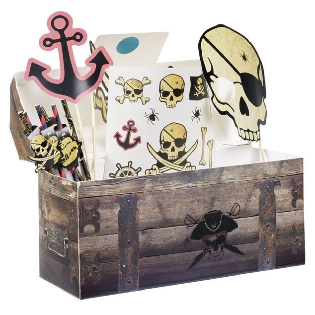 Box coffre décoration Pirate party box 39 pièces