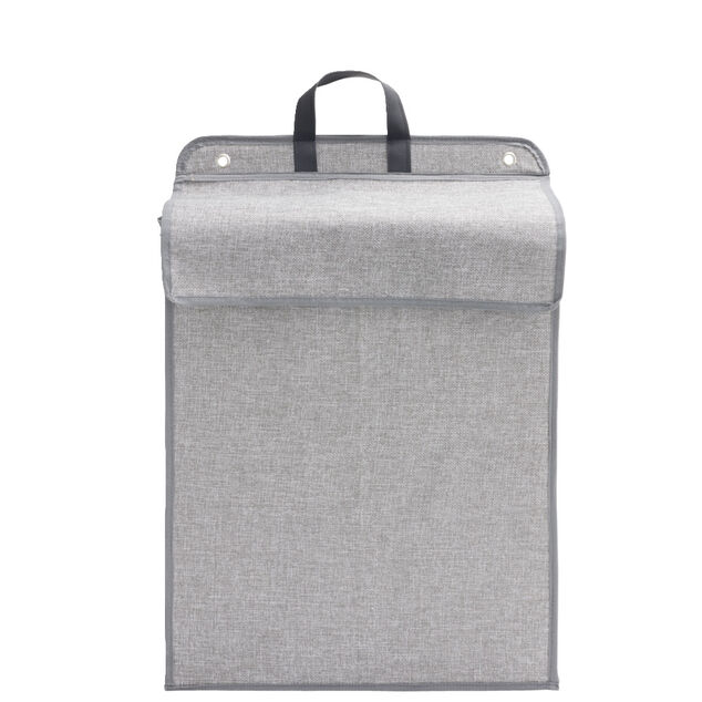 Panier &agrave; linge mural pliant tiss&eacute; gris 40,5x15xH57cm