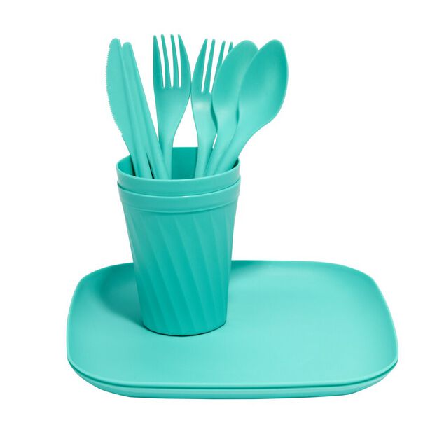 Set pique-nique pour 2 personnes en plastique 10 pi&egrave;ces (3 mod&egrave;les)