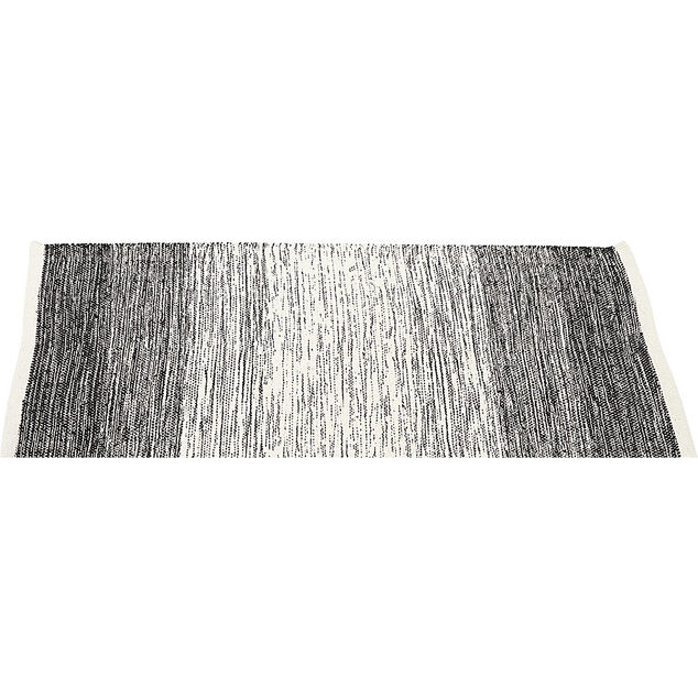 Tapis rectangulaire dégradé rayure blanche et noire