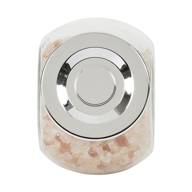 Bocal en verre inclin&eacute; 200ml avec couvercle en plastique &agrave; visser x2