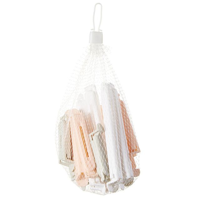 Clips pince sachet 3 formats rose gris blanc x20