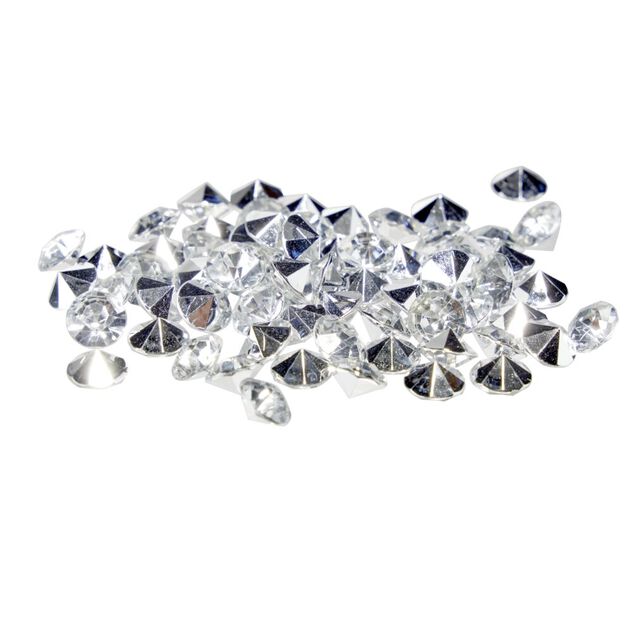 Décoration de table forme diamant argenté Ø2cm 120 pièces