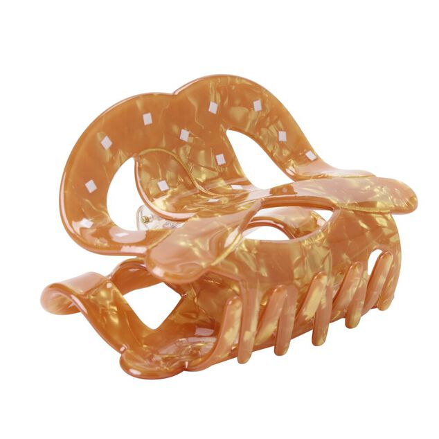 Pince &agrave; cheveux plastique forme croissant ou bretzel L9cm (2 mod&egrave;les)
