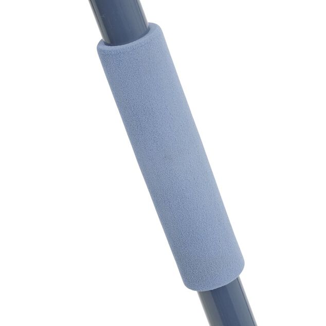 Balai plat gris avec manche en acier et recharge 38x20,5xH120cm