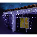 Guirlande solaire bordure de toit 400 LED blanc froid clignotant 14,8m