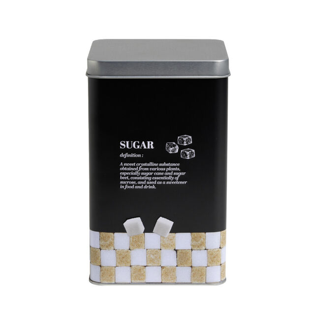 Boîte à sucre en métal noir design Sugar - 10,7x10,7xH.17,5cm