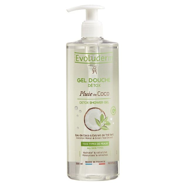 Gel douche d&eacute;tox Evoluderm pluie de coco 500 ml