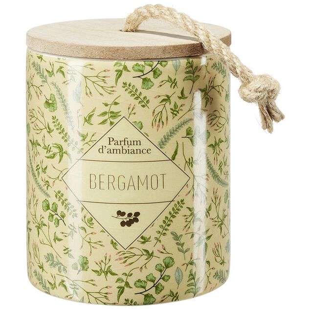 Bougie dans pot céramique design végétal