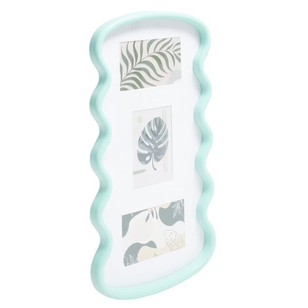 Cadre photo 3 vues bord ondulé 27x51,4xcm (2 modèles)