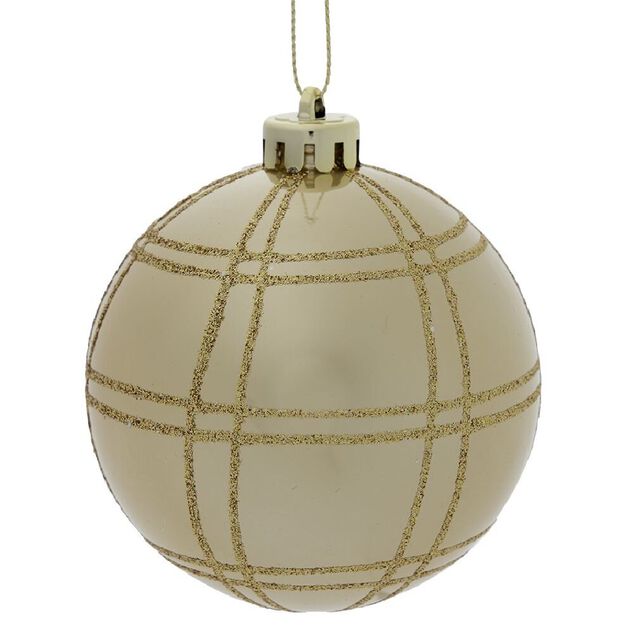 Boule Noël quadrillage Ø8cm (3 modèles)