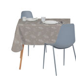 Nappe anti t&acirc;ches imprim&eacute; plume marron 140x250 cm