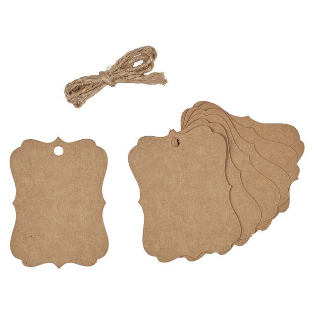 Étiquette cadeau noir ou marron x 8