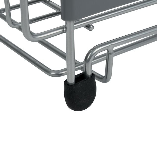 &Eacute;gouttoir extensible en m&eacute;tal et plastique gris 41,5x30xH23,5cm