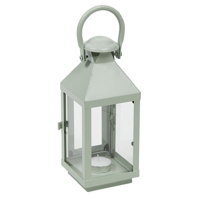 Lanterne photophore en m&eacute;tal vert