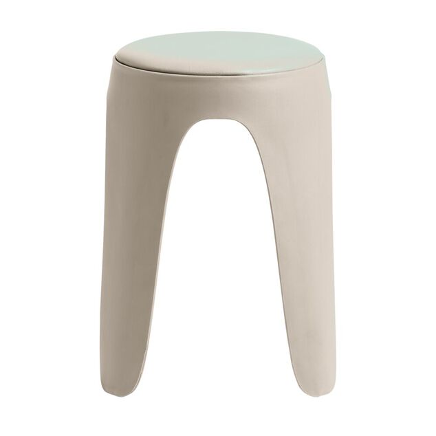 Tabouret rond Spiro pieds fins plastique beige &Oslash;33xH46cm