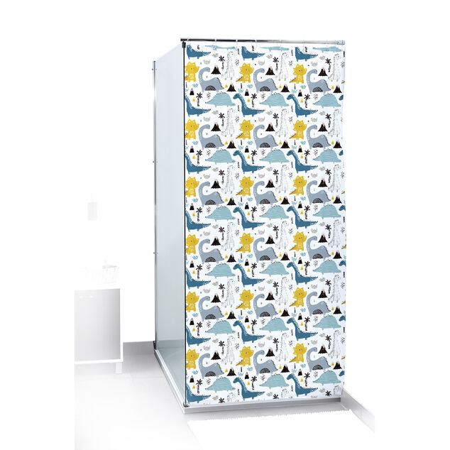 Rideau de douche motif dinosaure multicolore 180x200cm