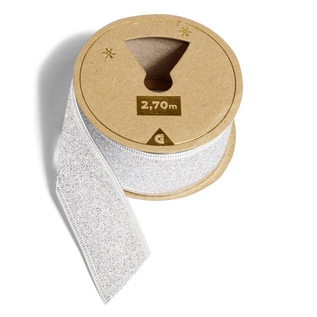 Ruban pailleté argenté 2,7m